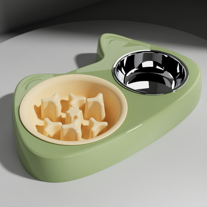 Serenity's Stainless Steel + Anti Choking Dual Bowl
