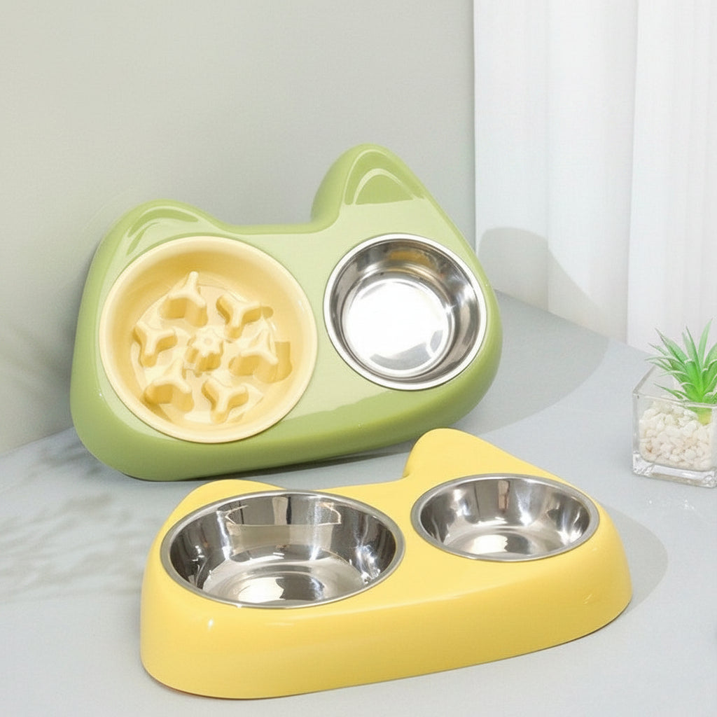 Serenity's Stainless Steel + Anti Choking Dual Bowl