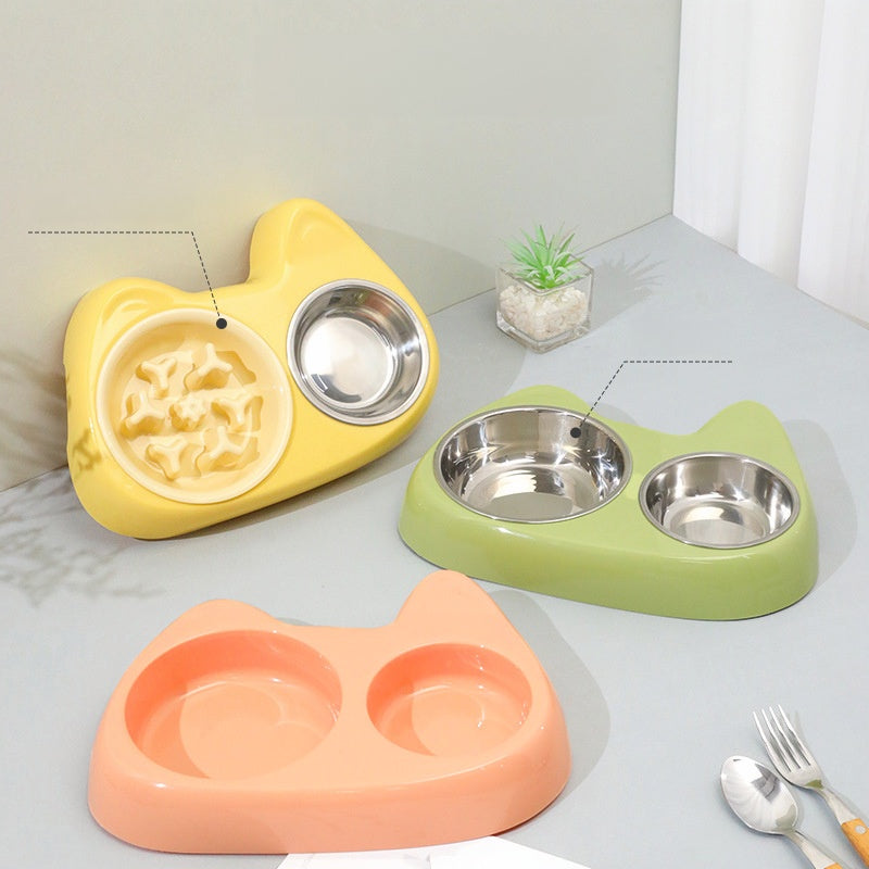 Serenity's Stainless Steel + Anti Choking Dual Bowl
